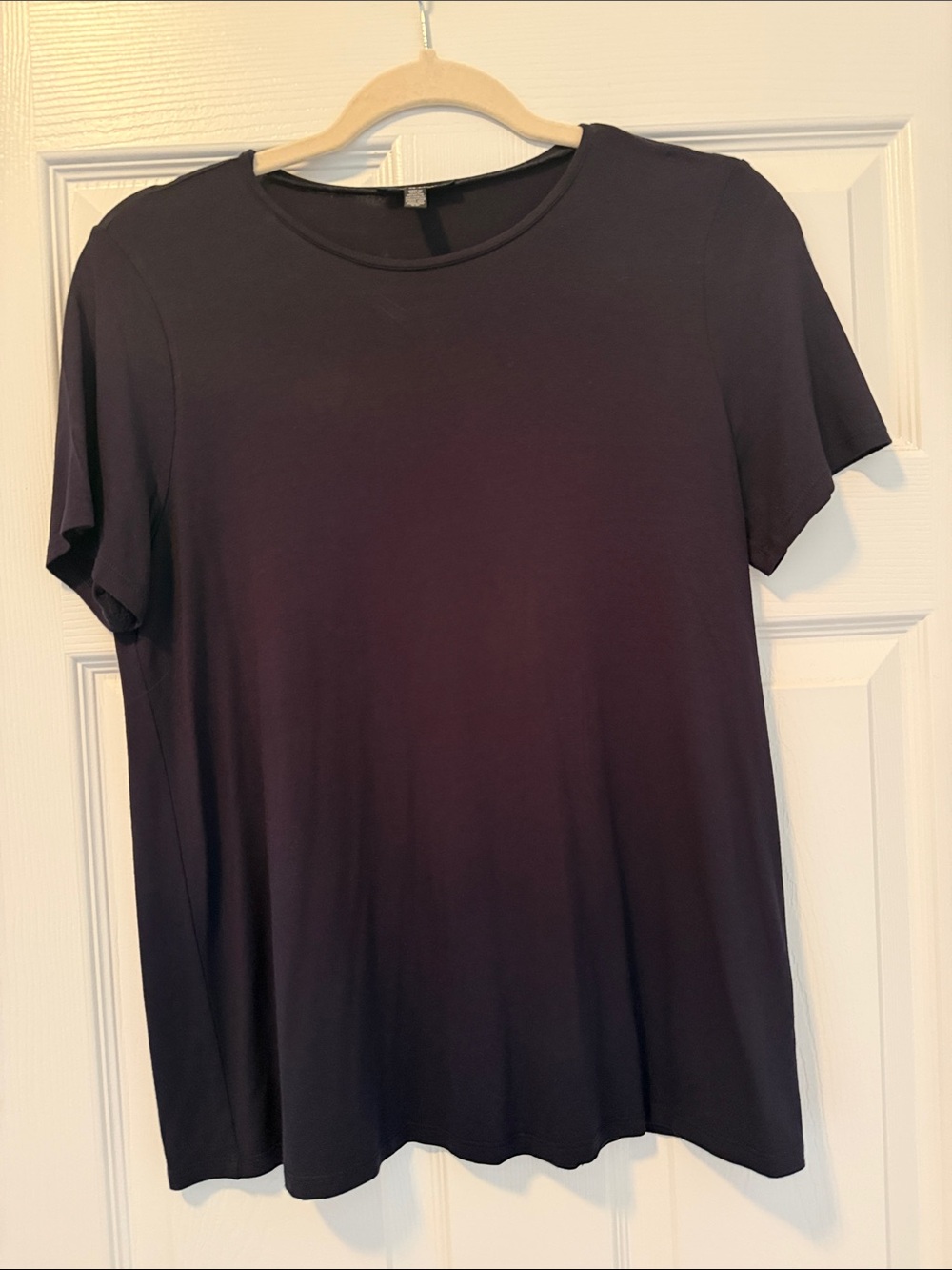 Eileen Fisher Short-Sleeve Crew Tee in Dark Navy